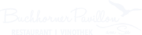 Logo des Buchhorner Pavillons Weißes Logo des Buchhorner Pavillons